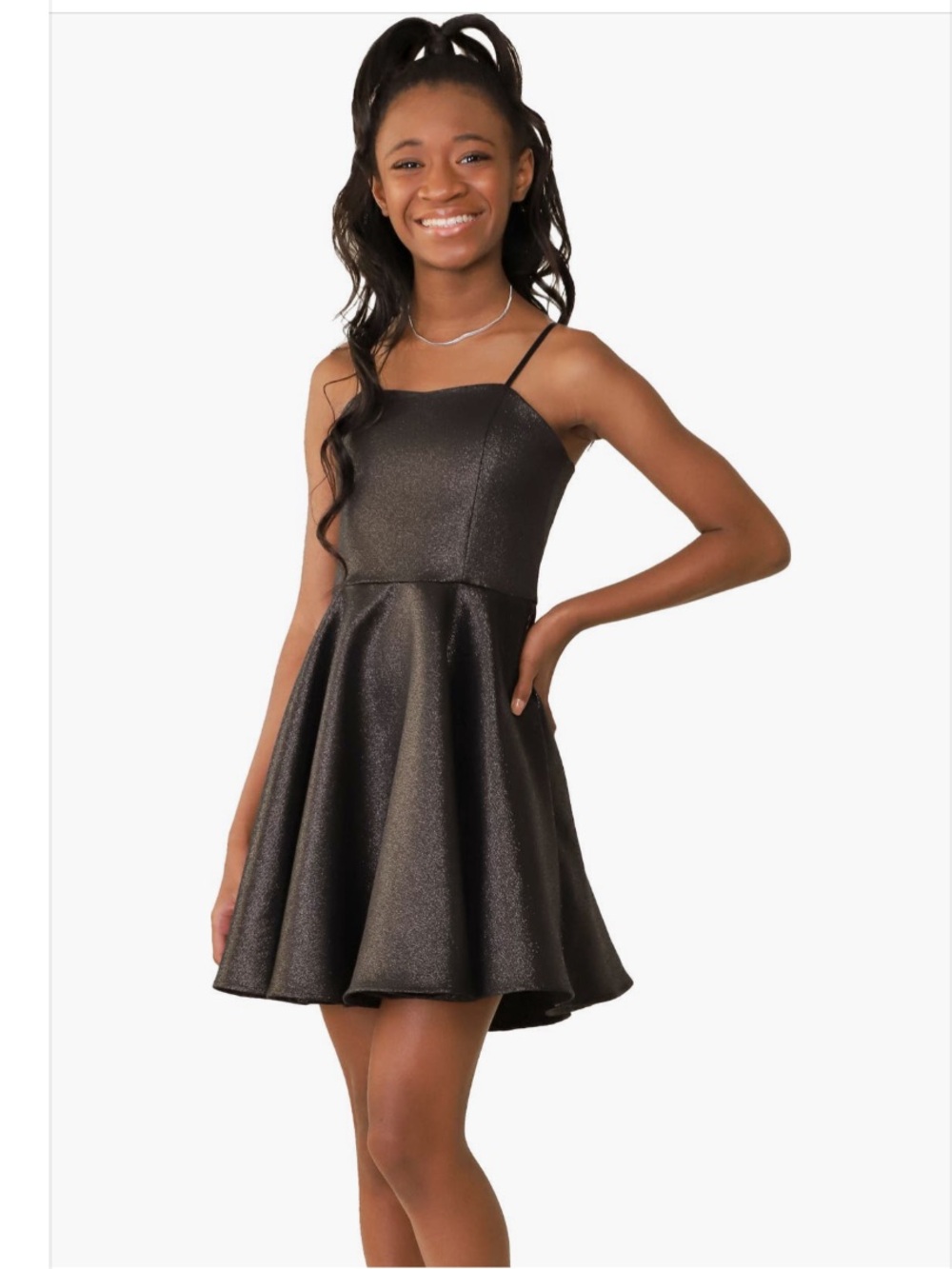 Un Deux Trois Shimmery Fit and Flare Dress